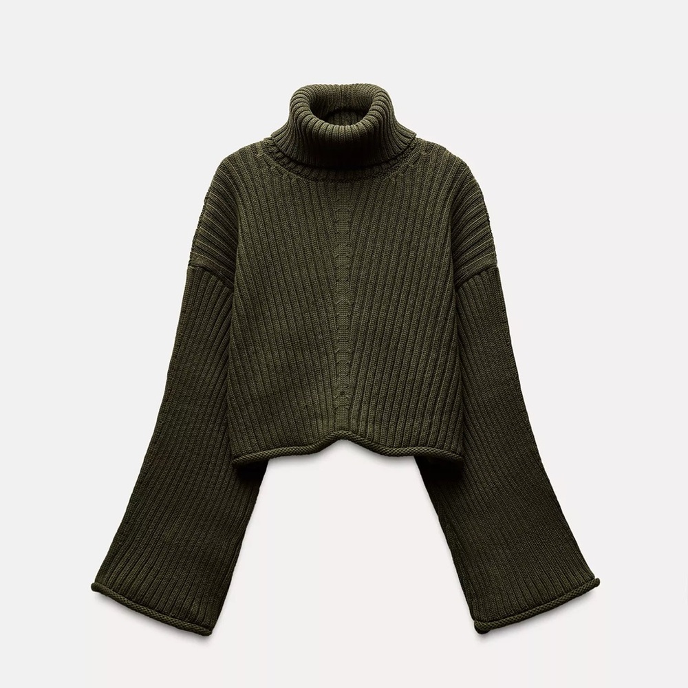 Olive Green Turtleneck Sweater